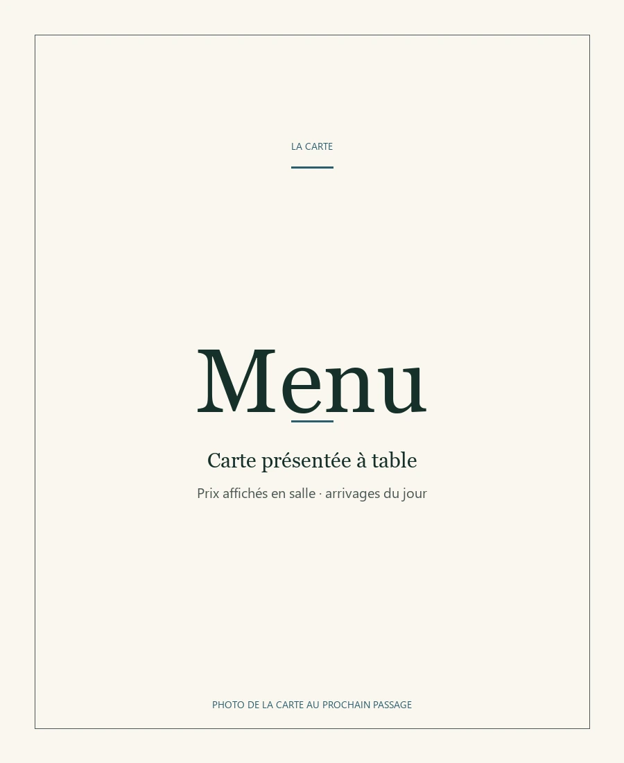 Carte Le Patio, photo de la carte au prochain passage